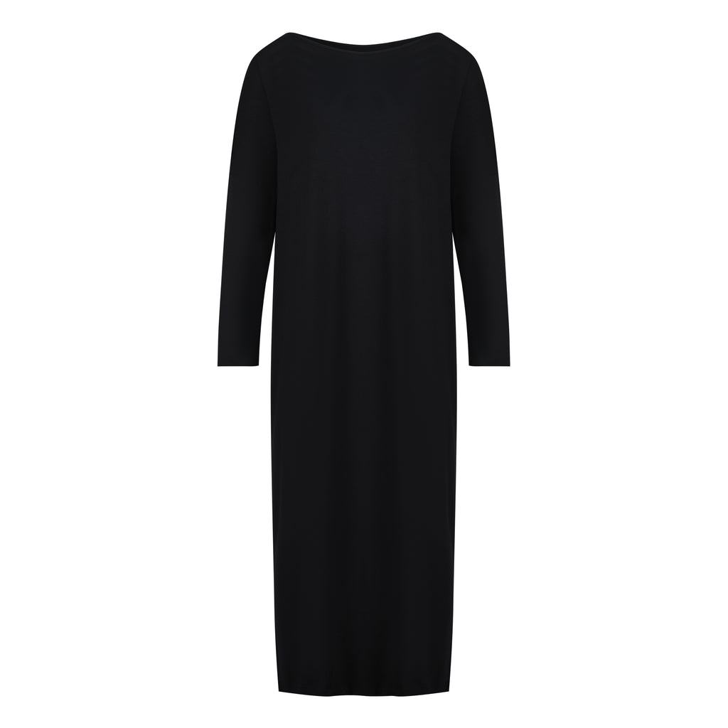 Signature Ease - Black round neck dress